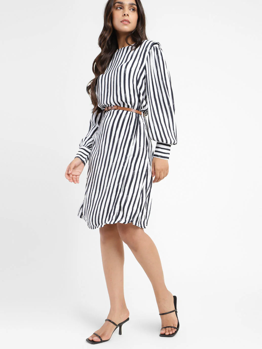 Women's Striped Round Neck Dress - Image 2