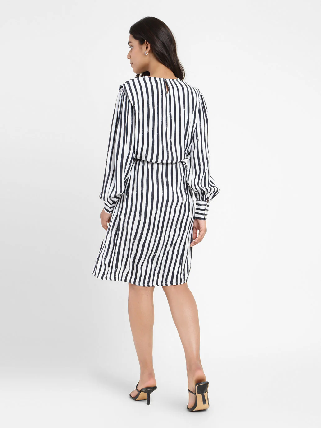 Women's Striped Round Neck Dress - Image 3