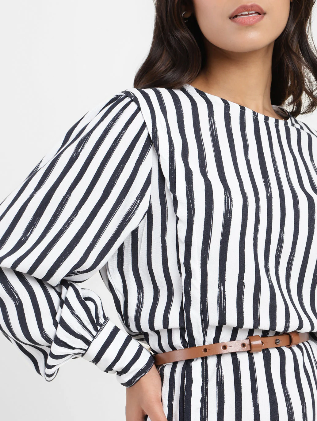 Women's Striped Round Neck Dress - Image 5