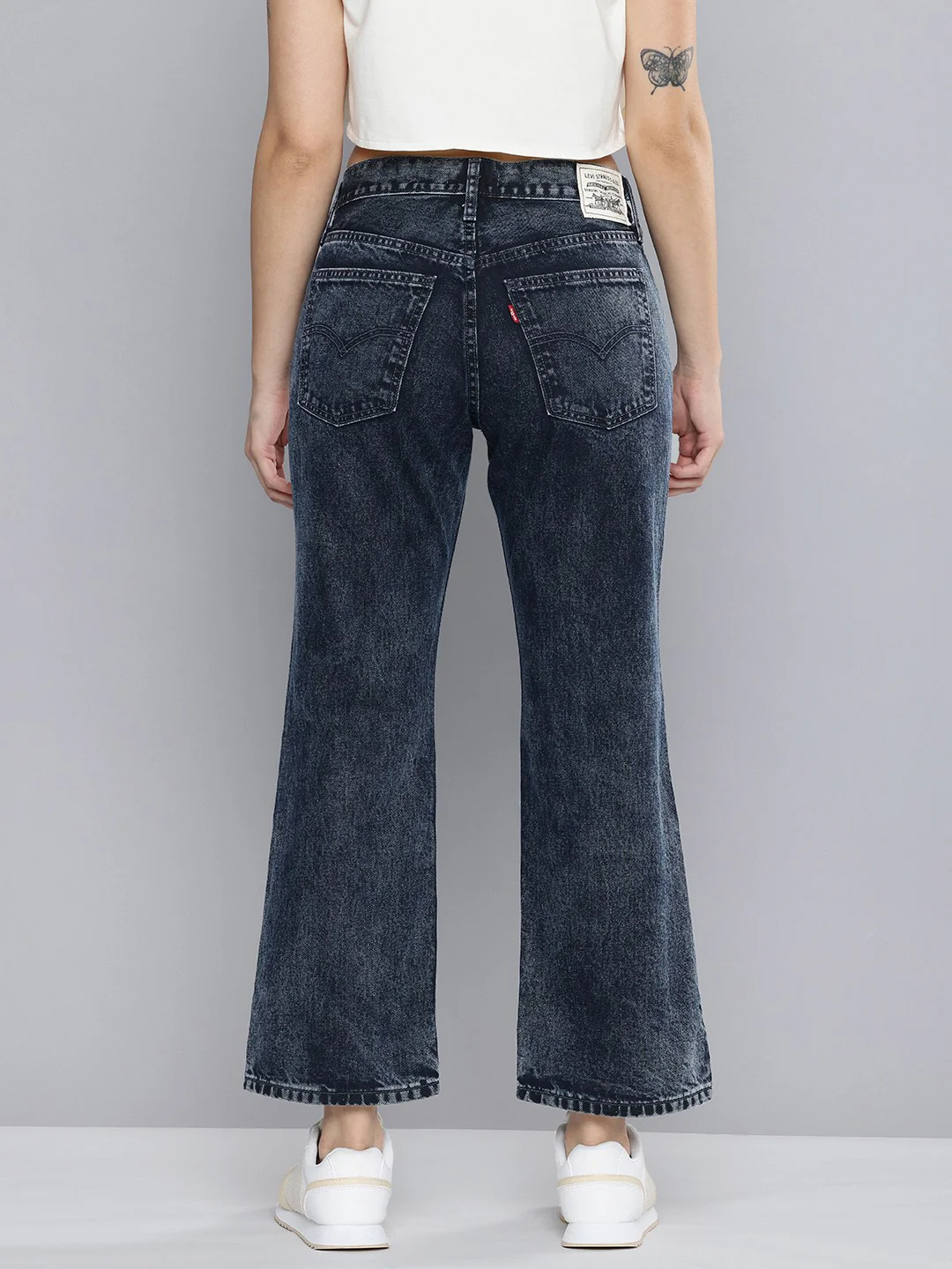 Women's Blue Bootcut Fit Mid Rise Jeans - Image 2