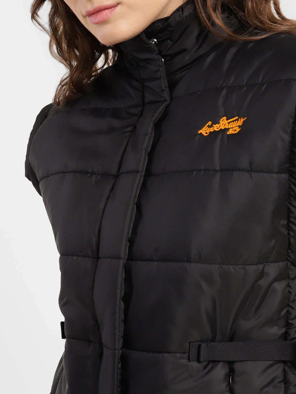 Women's Solid Turtle Neck Quilted Jacket - Image 4