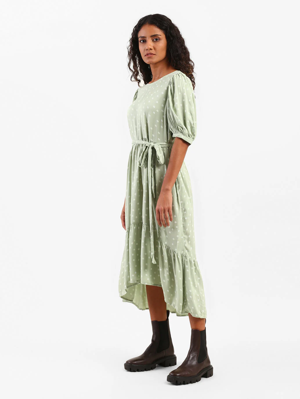 Women's Floral Print Round Neck Dress - Image 3
