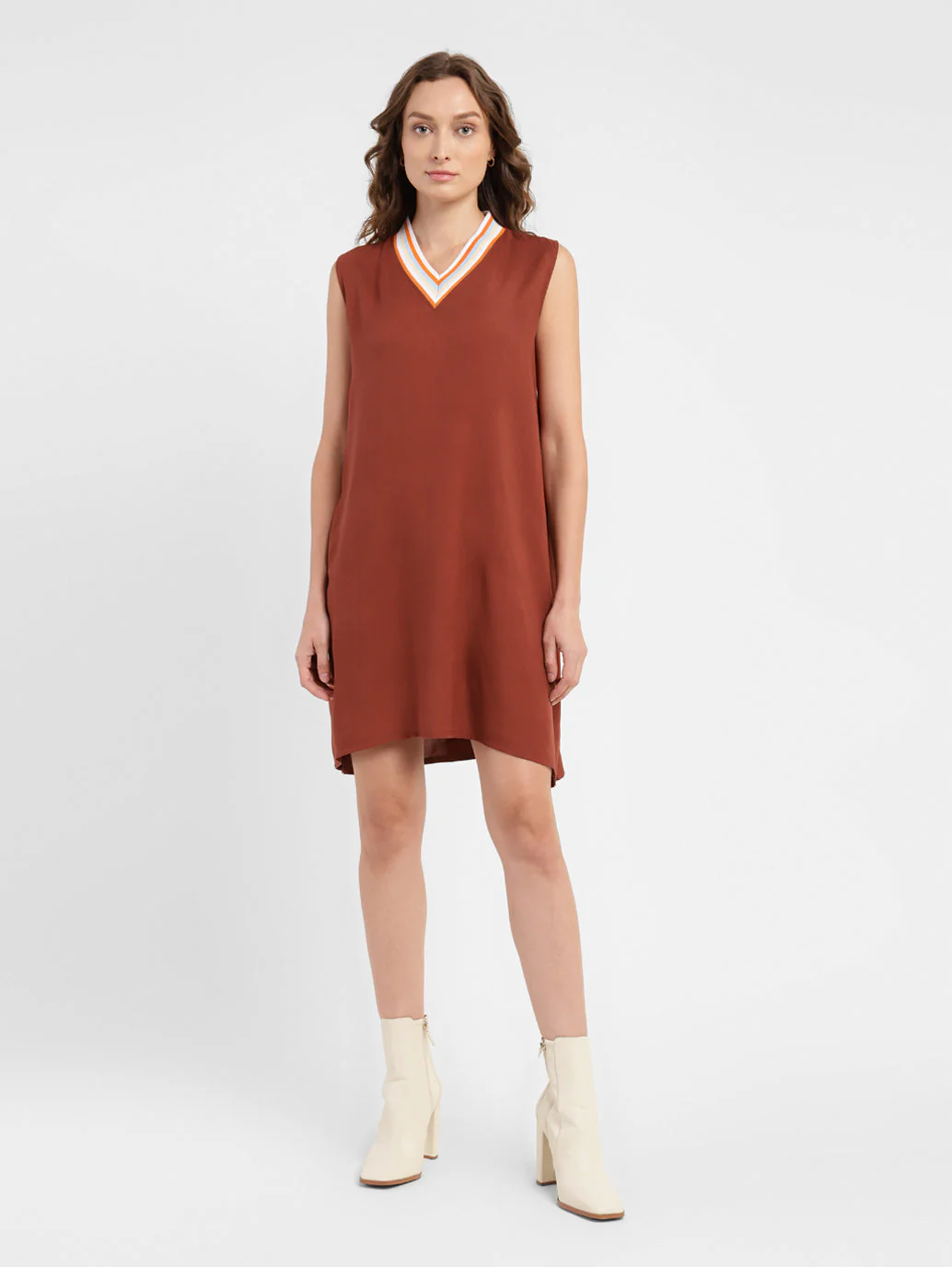 Women's Solid Round Neck Dress - Image 6