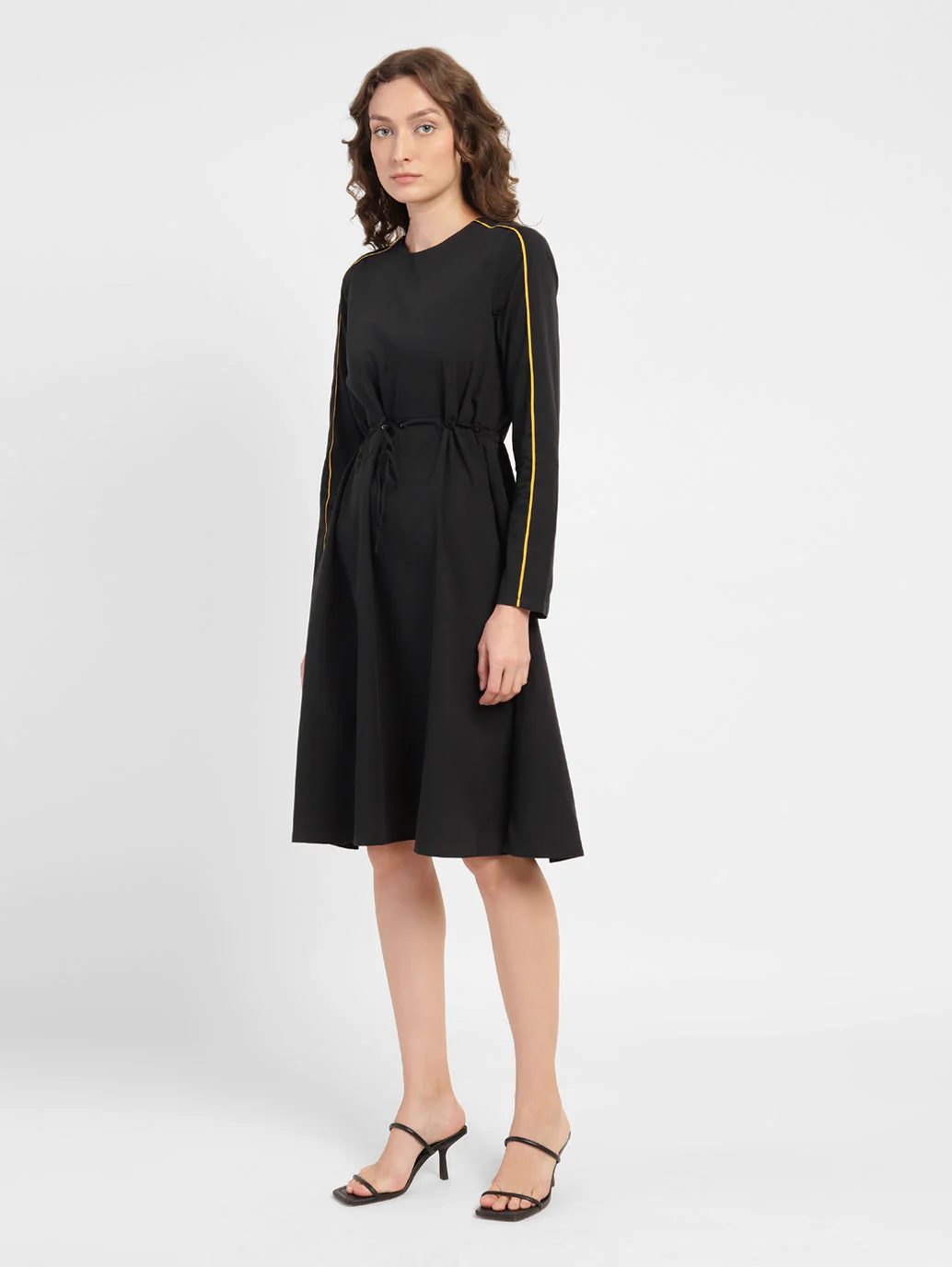 Women's Solid V Neck Dress - Image 4