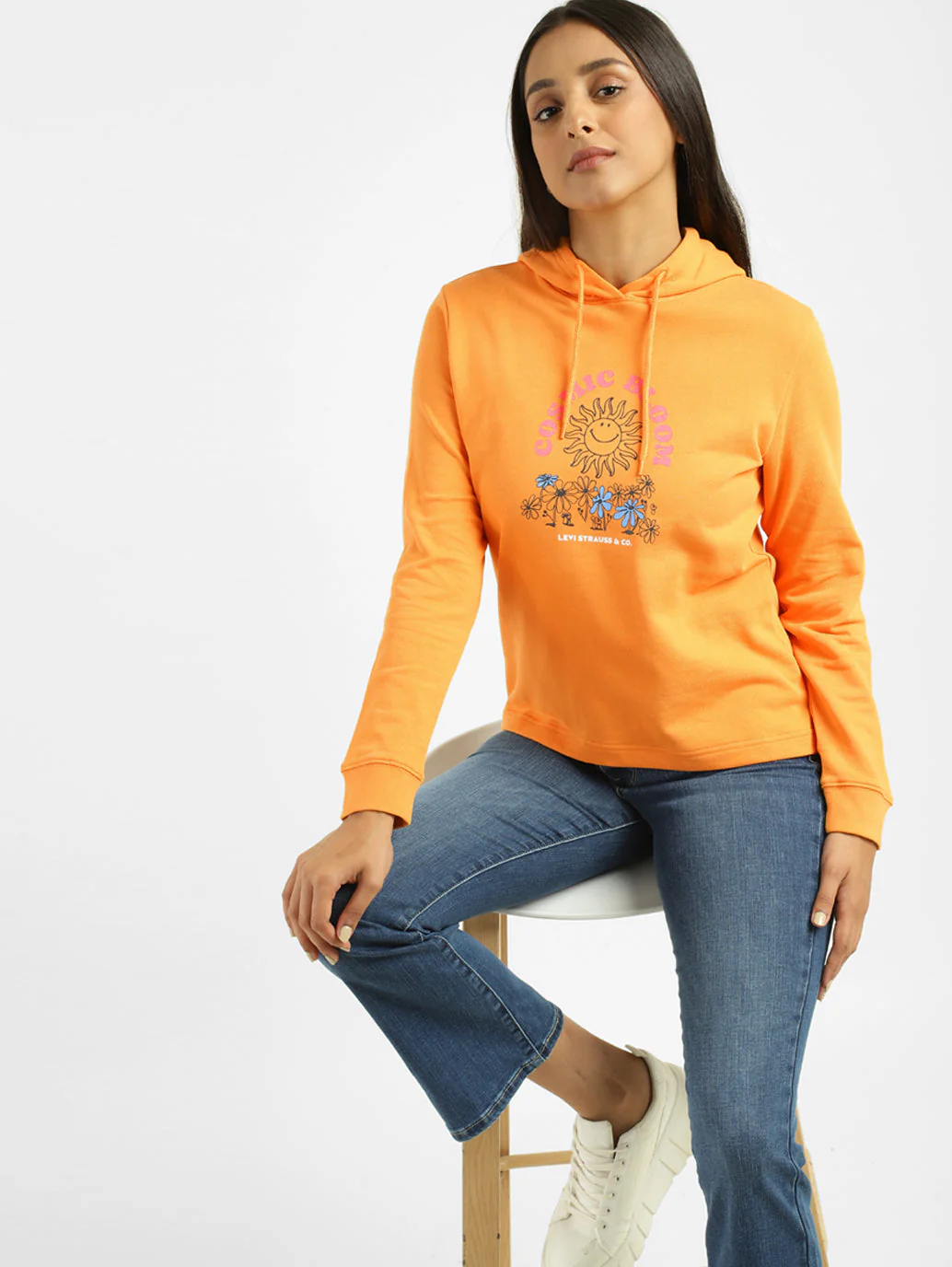 Women's Graphic Print Hooded Sweatshirt - Image 2