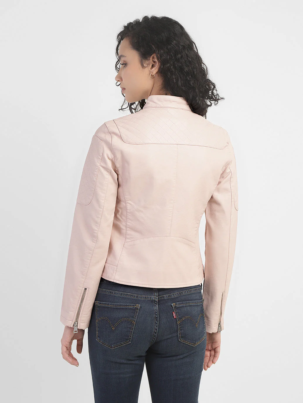 Women's Solid Band Neck Jackets - Image 3
