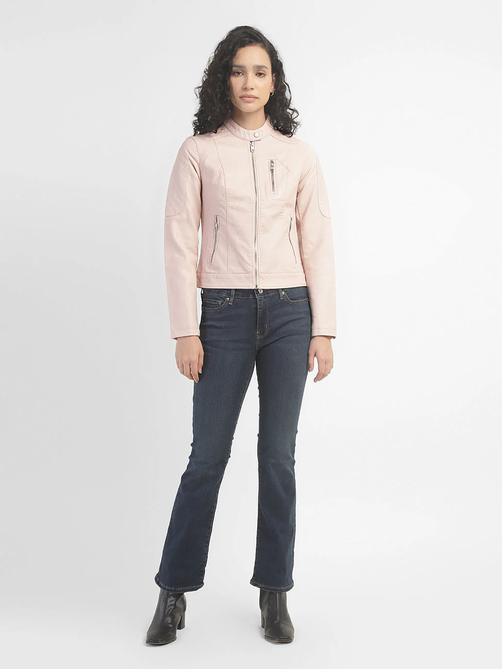 Women's Solid Band Neck Jackets - Image 5