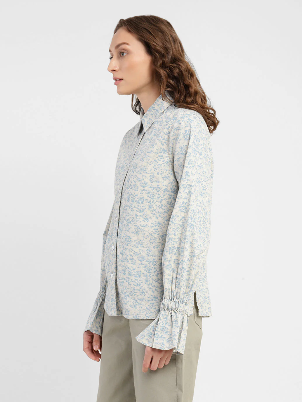 Women's Solid Spread Collar Shirt - Image 3