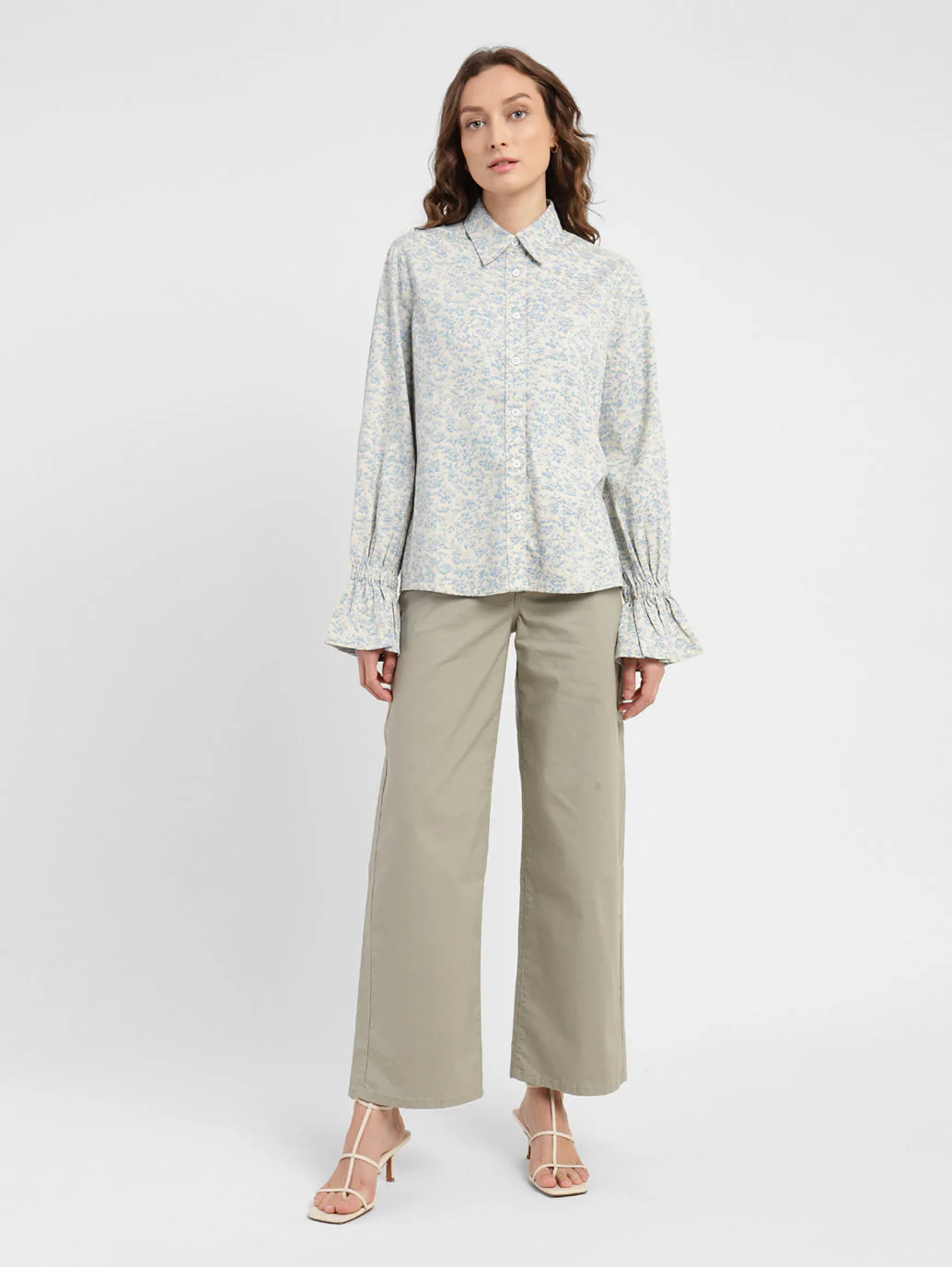 Women's Solid Spread Collar Shirt - Image 5