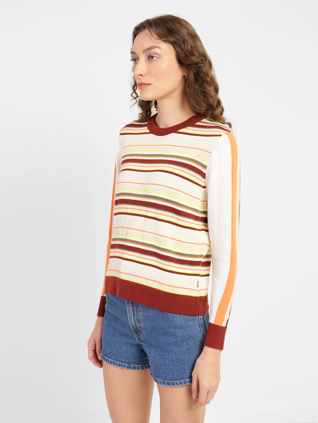 Women's Striped Round Neck Sweater - Image 4