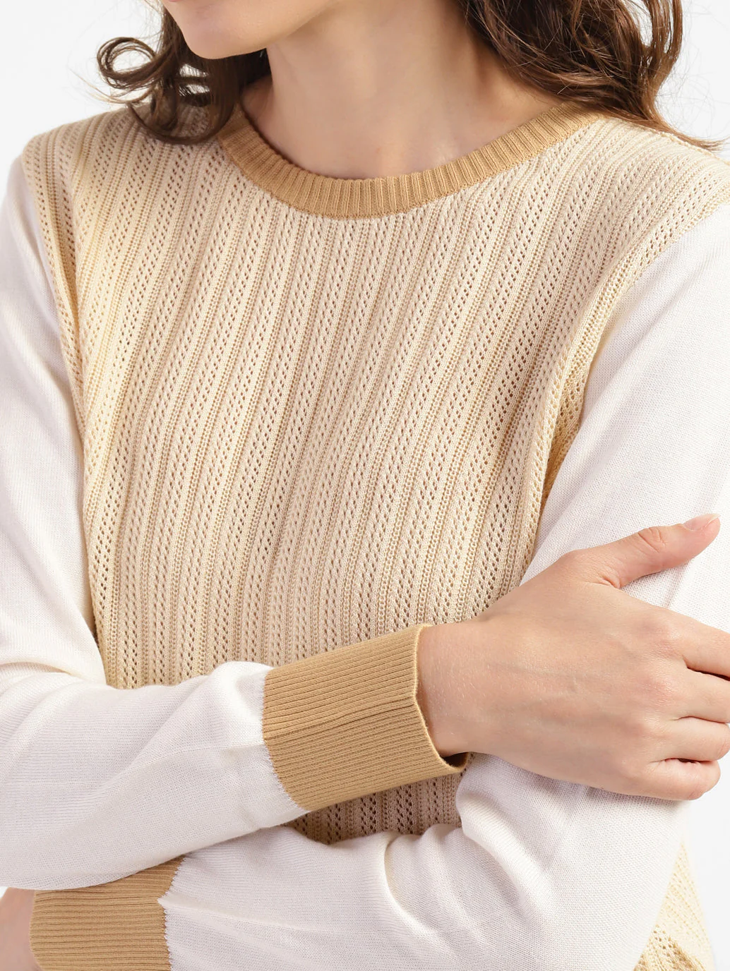 Women's Self Design Round Neck Sweater - Image 5