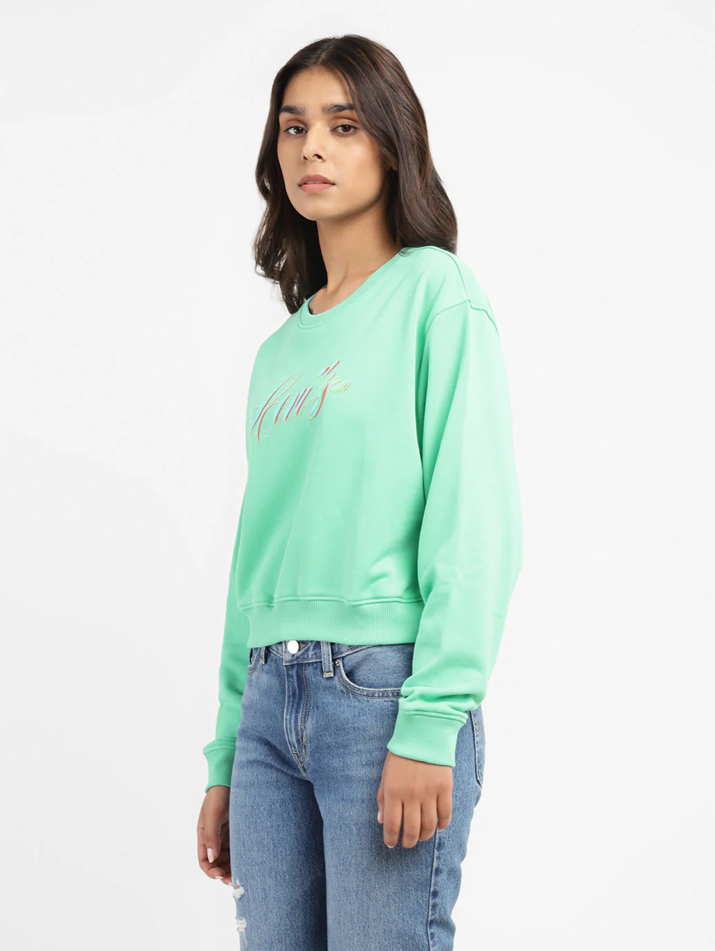 Women's Brand Logo Round Neck Sweatshirt - Image 4