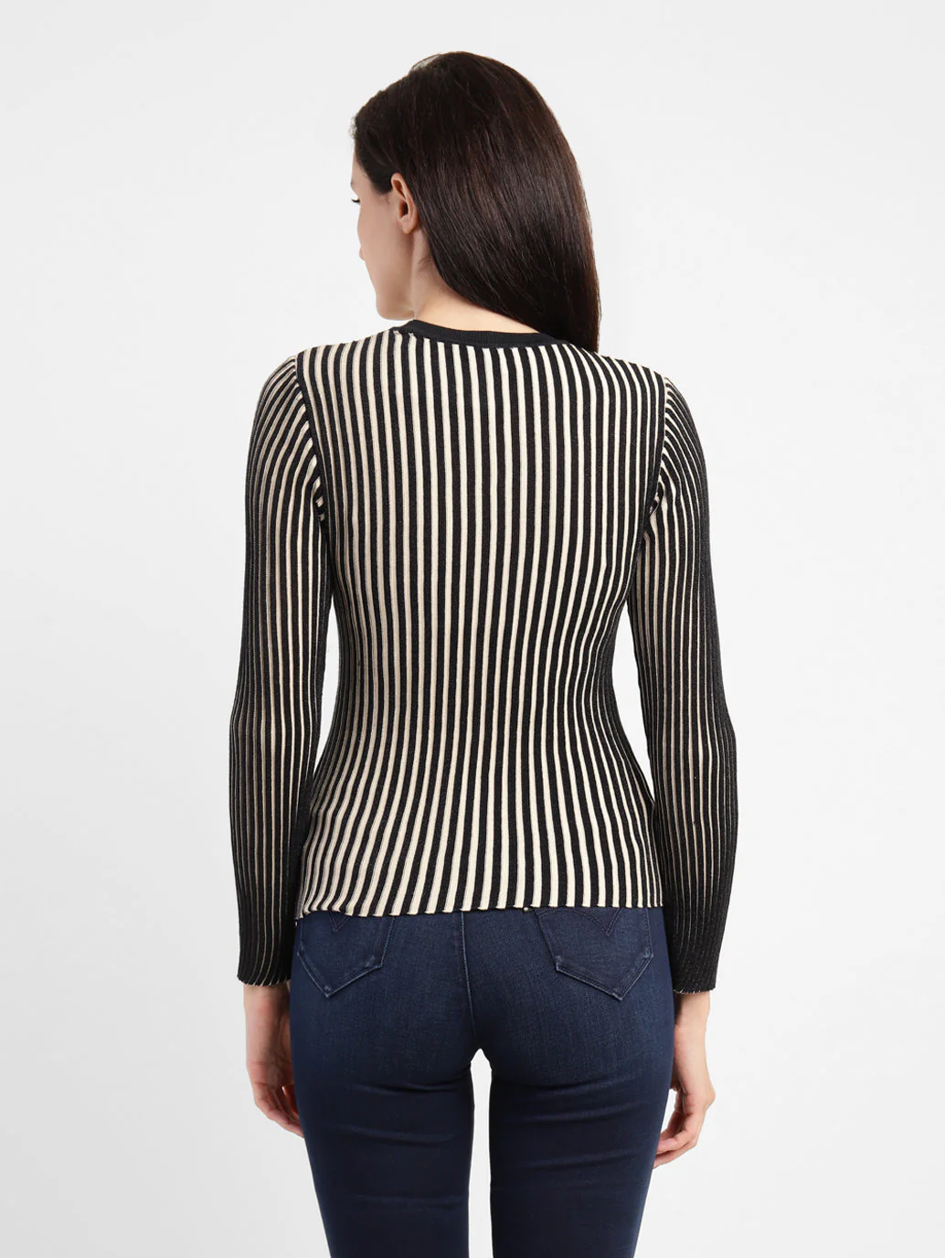 Women's Striped Crew Neck Top - Image 3