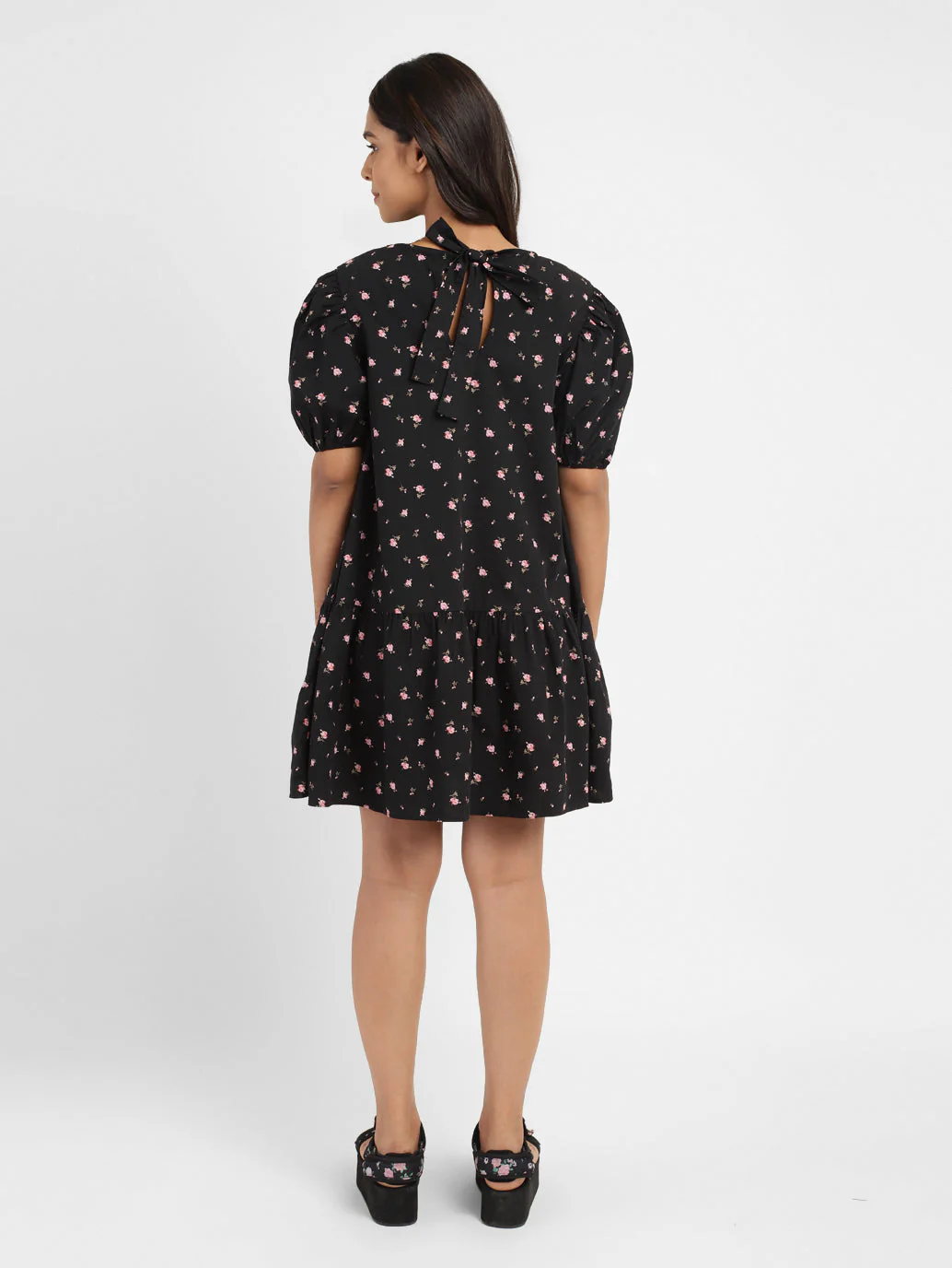 Women's Floral Print Round Neck Dress - Image 3