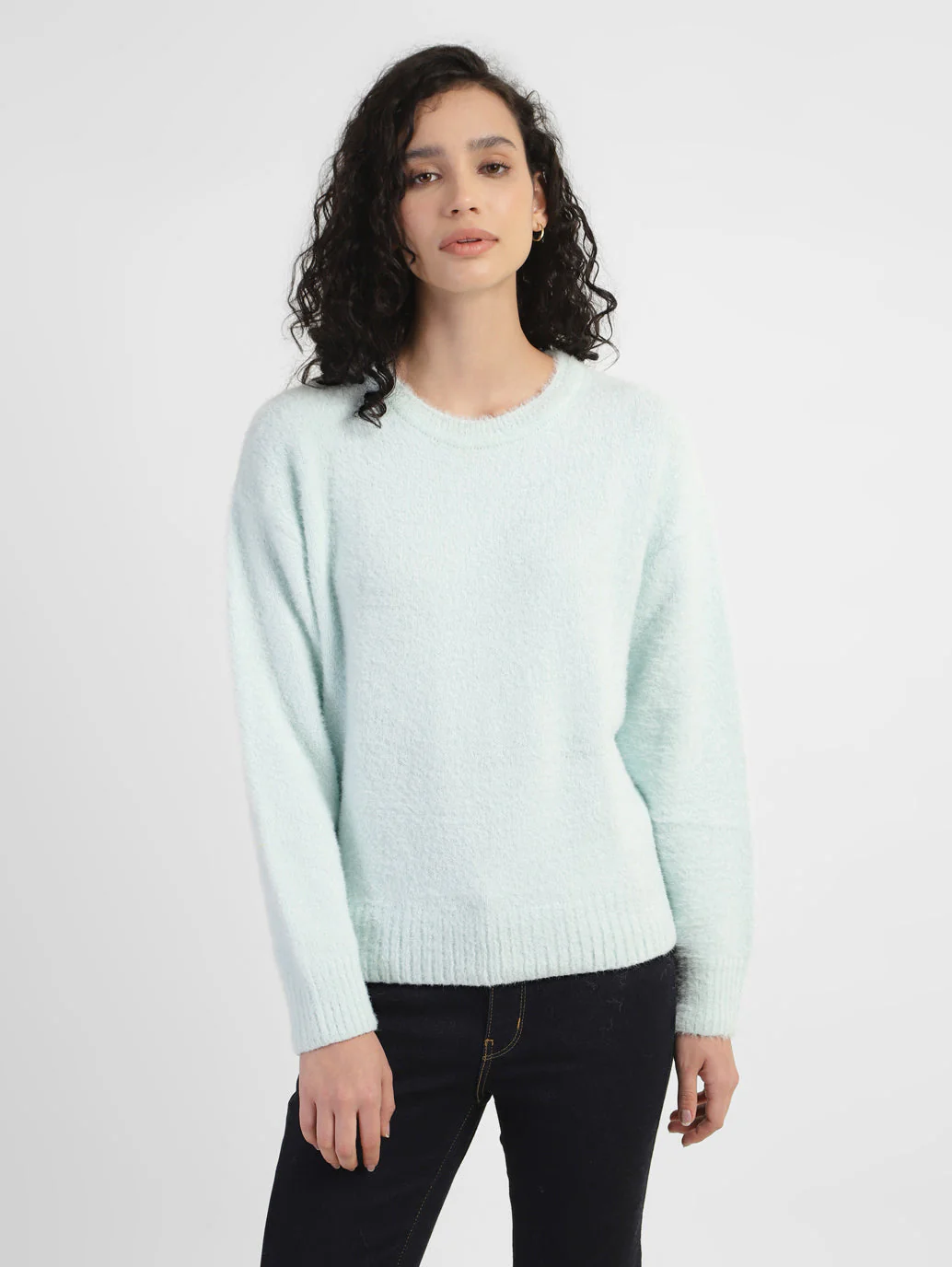 Women's Solid Crew Neck Sweater - Image 2
