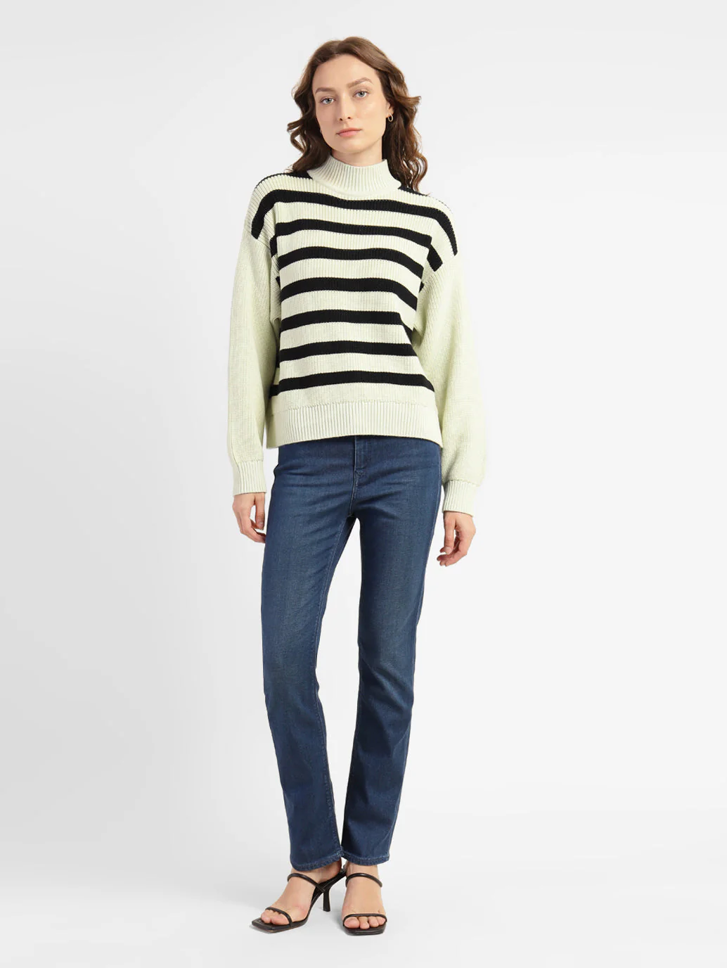 Women's Striped High Neck Sweater - Image 6