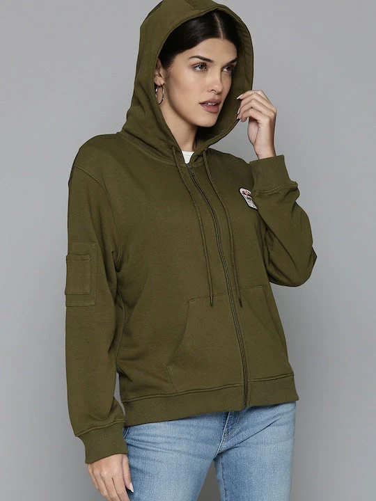 Women's Solid Hooded Sweatshirt - Image 3