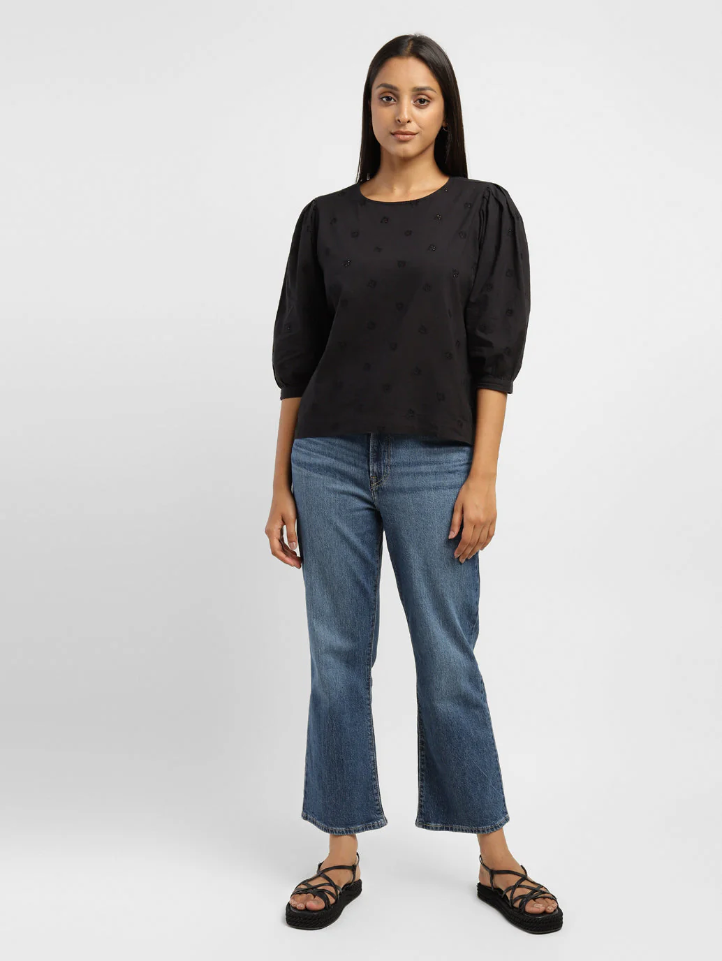 Women's Schiffli Round Neck Top - Image 6