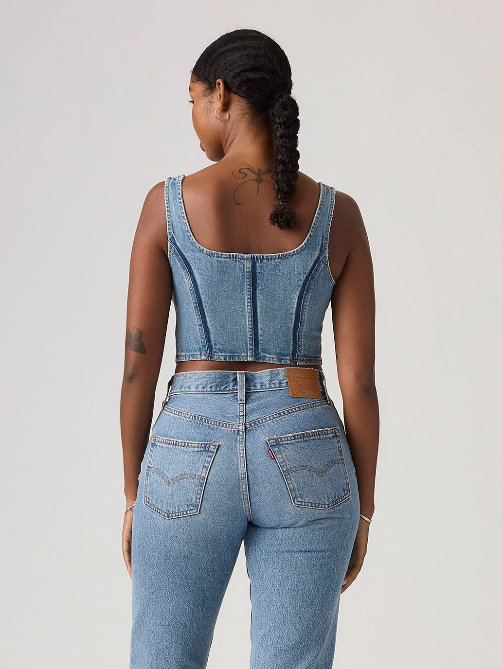 Women's Seamed Zip Bustier Top - Image 2