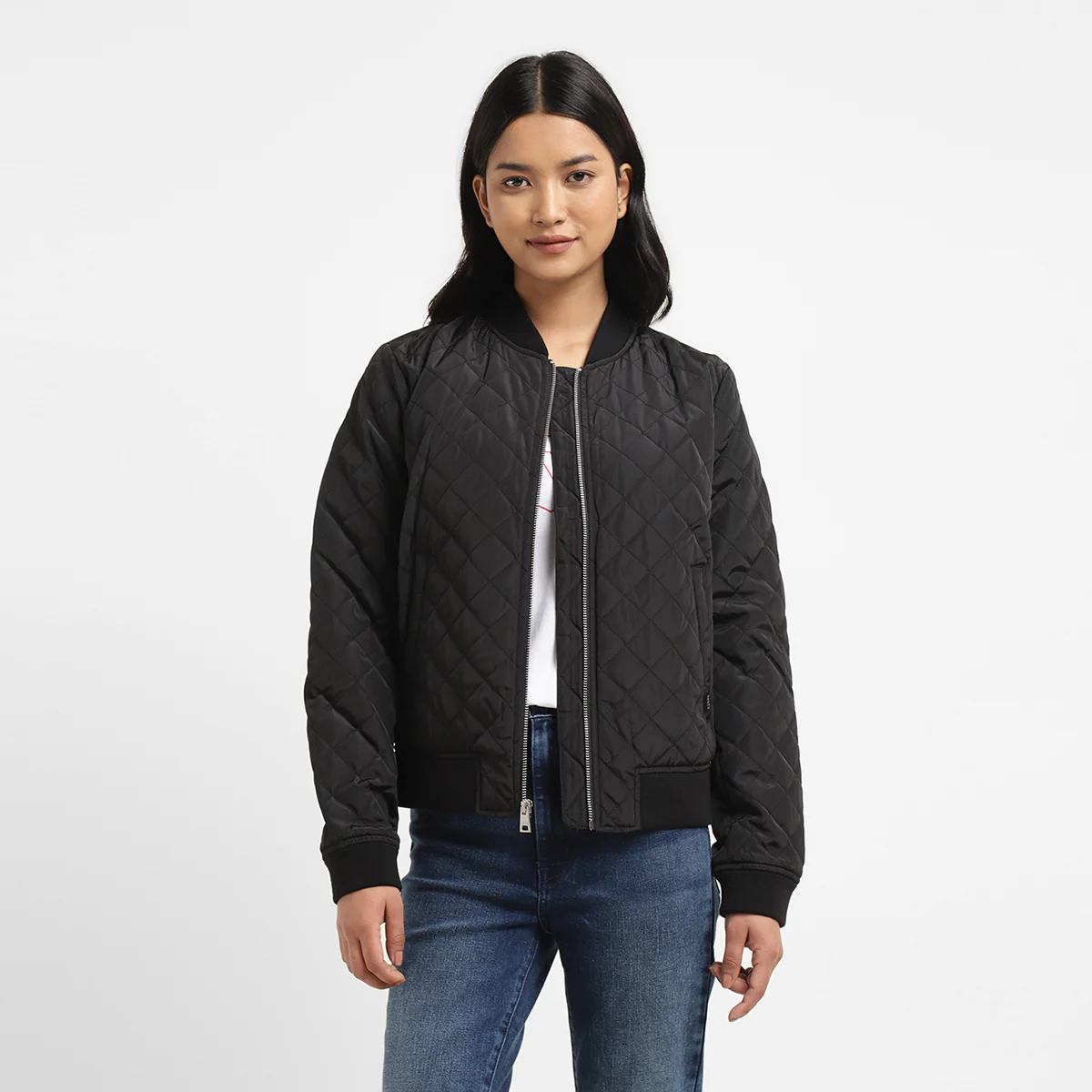 Women's Solid Black Collar Neck Jacket - Image 9