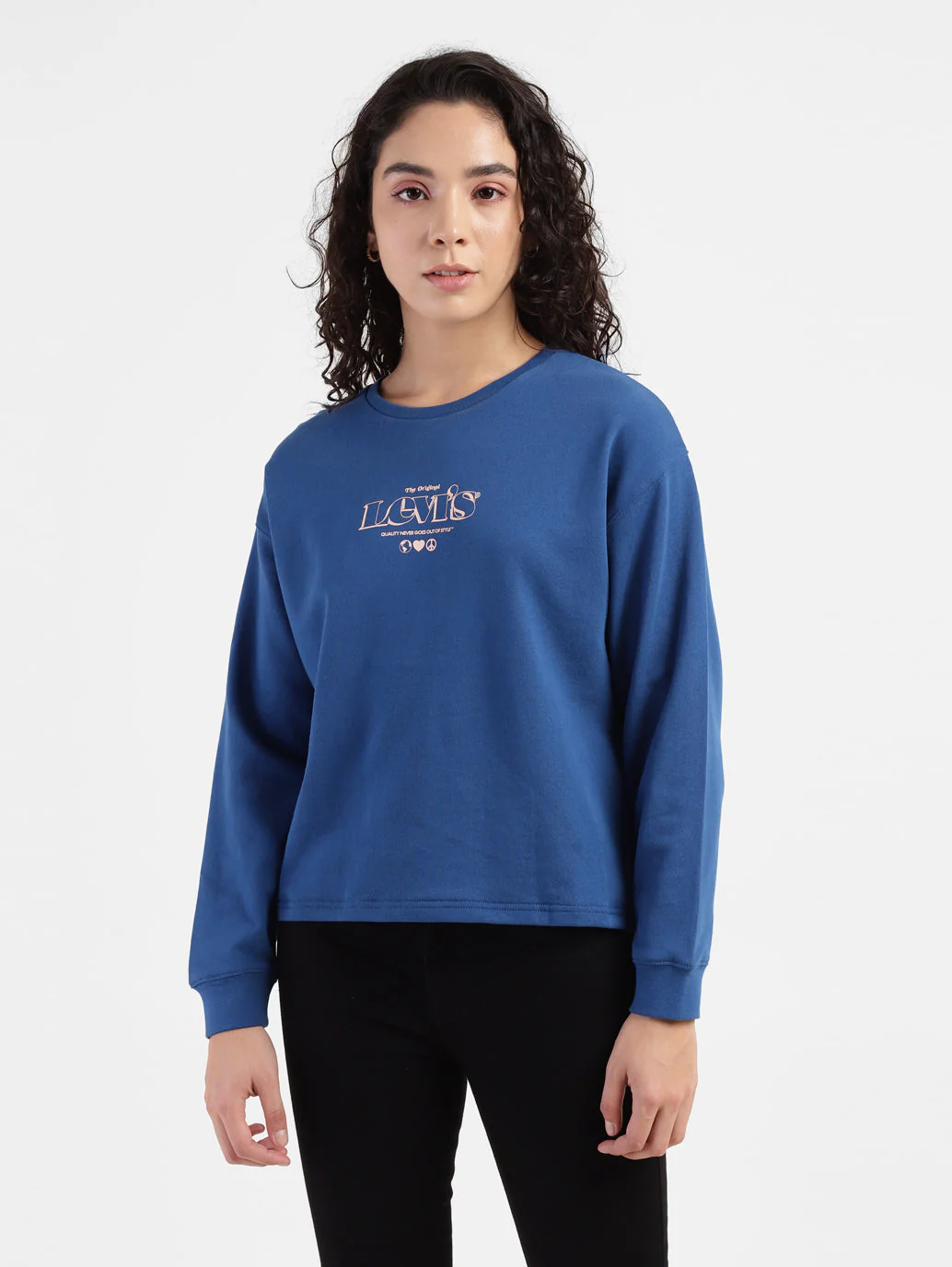 Women's Brand Logo Round Neck Sweatshirt - Image 2