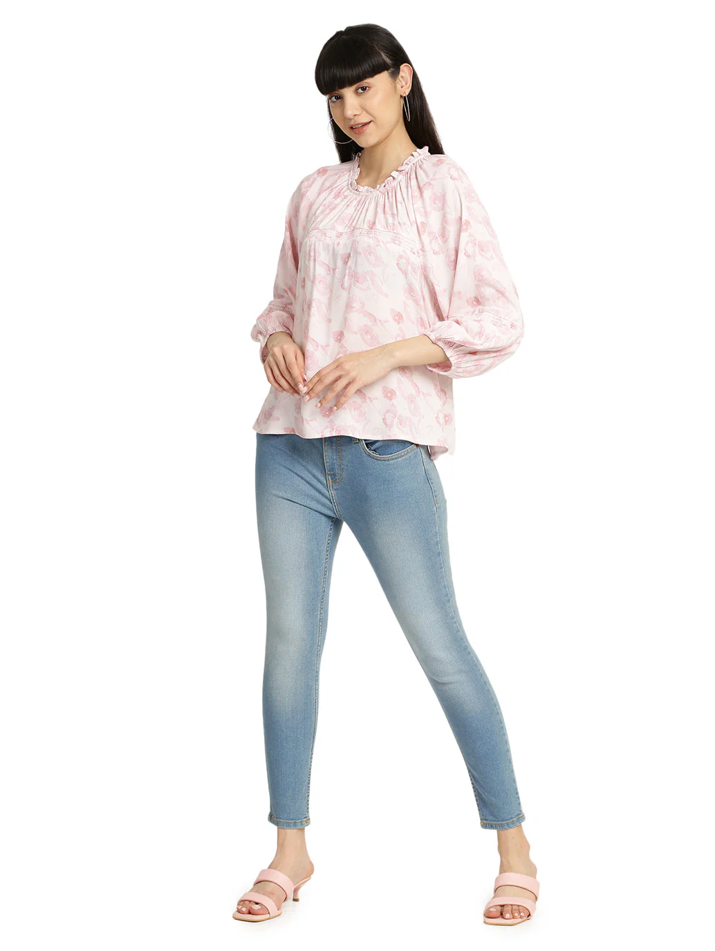 Women's Floral Print Round Neck Top - Image 5