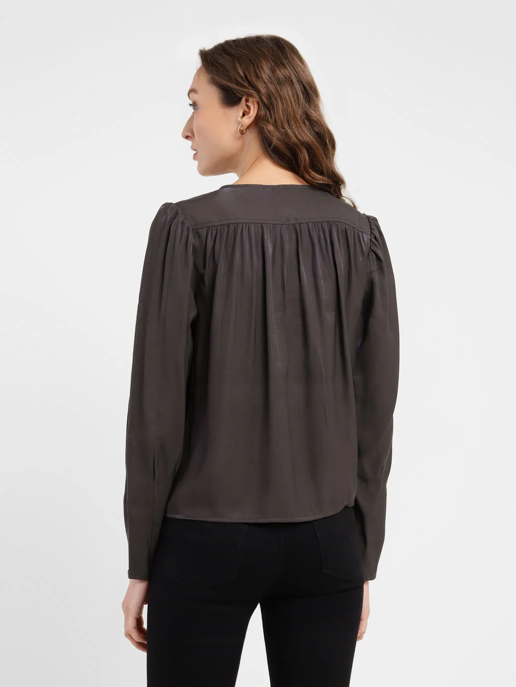 Women's Solid V Neck Top - Image 2