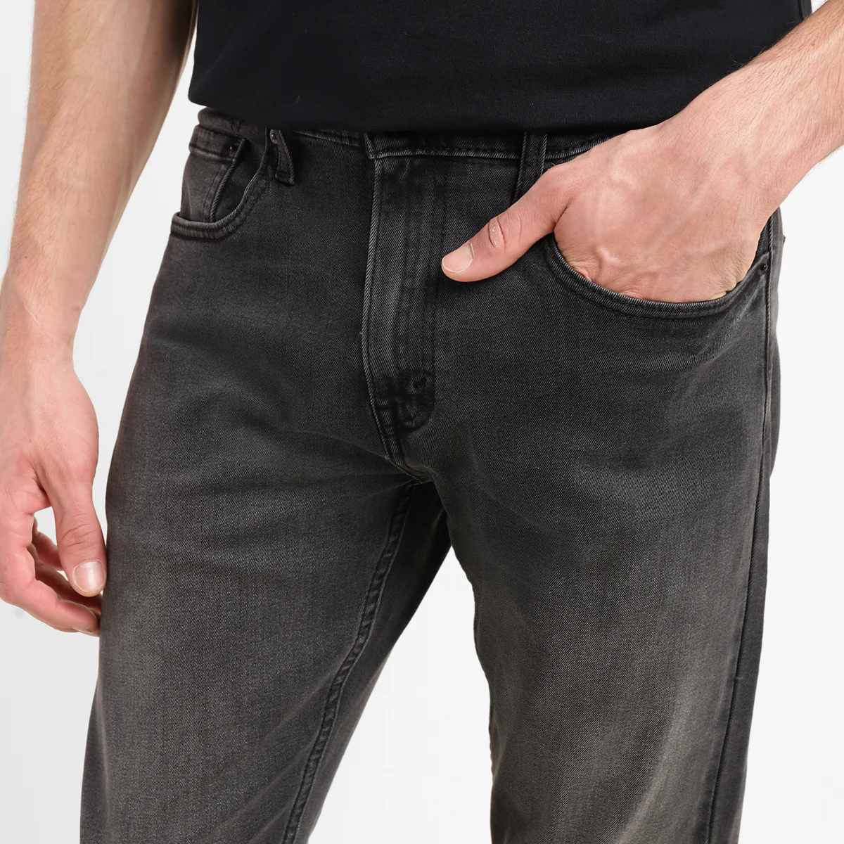 Men's 512 Grey Slim Tapered Fit Mid Rise Jeans - Image 6