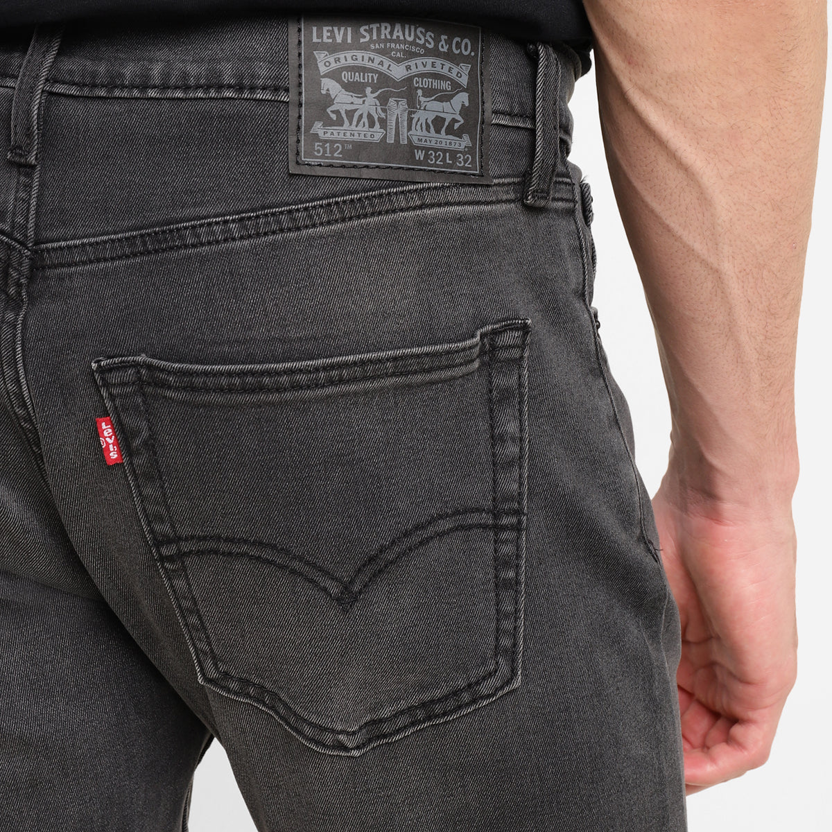 Men's 512 Grey Slim Tapered Fit Mid Rise Jeans - Image 7