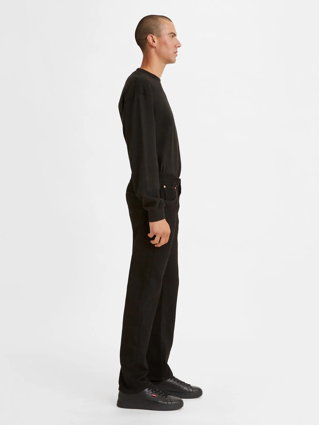 Men's 501 Black Straight Fit Mid Rise Jeans - Image 3