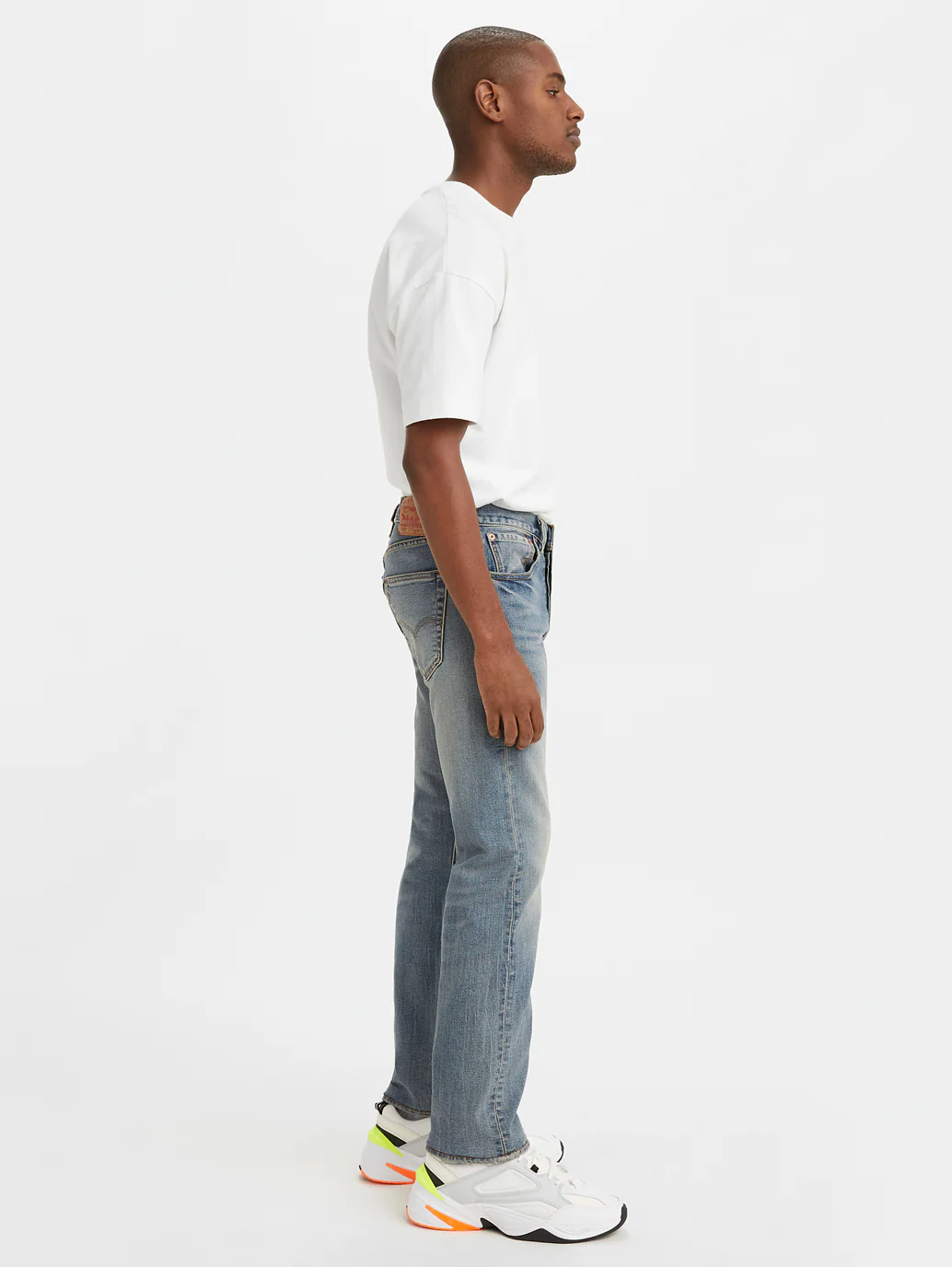 Men's 501 Blue Straight Fit Mid Rise Jeans - Image 3