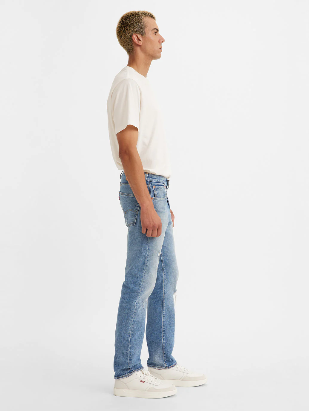 Men's 501 Blue Straight Fit Mid Rise Jeans - Image 5