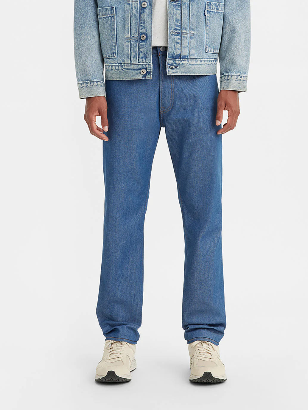 Men's 501 Blue Straight Fit Mid Rise Jeans - Image 2