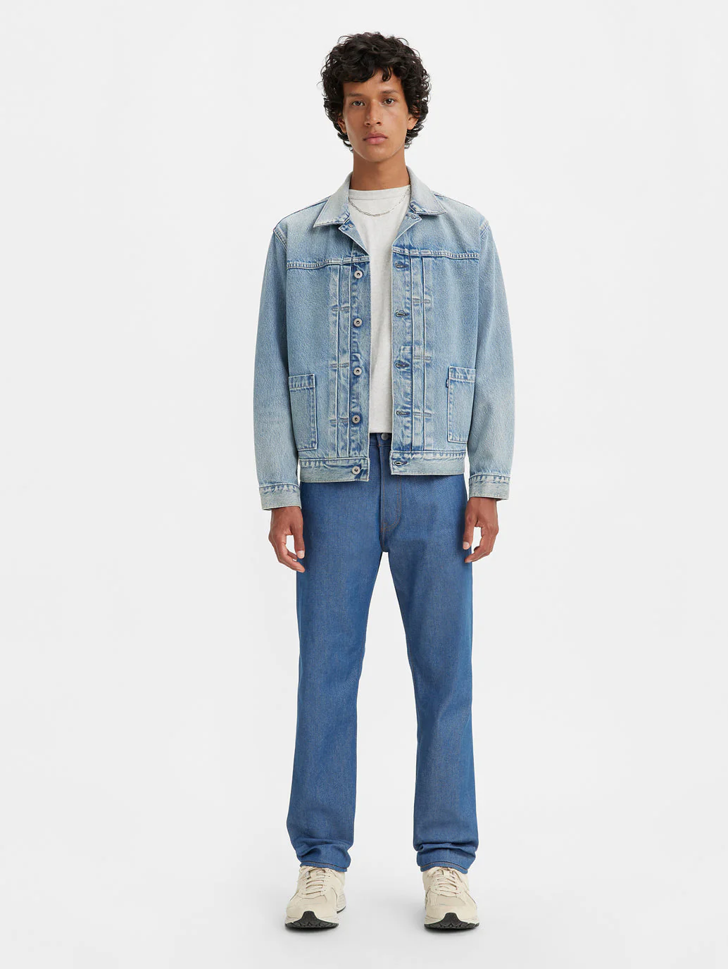 Men's 501 Blue Straight Fit Mid Rise Jeans - Image 6