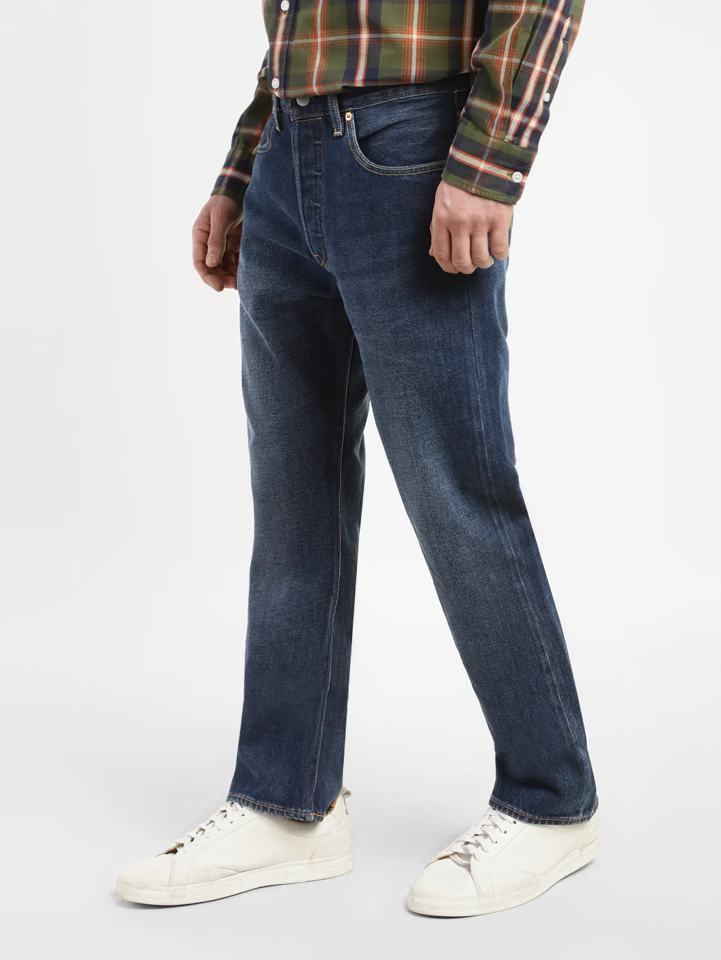 Men's 501 Blue Straight Fit Mid Rise Jeans - Image 5