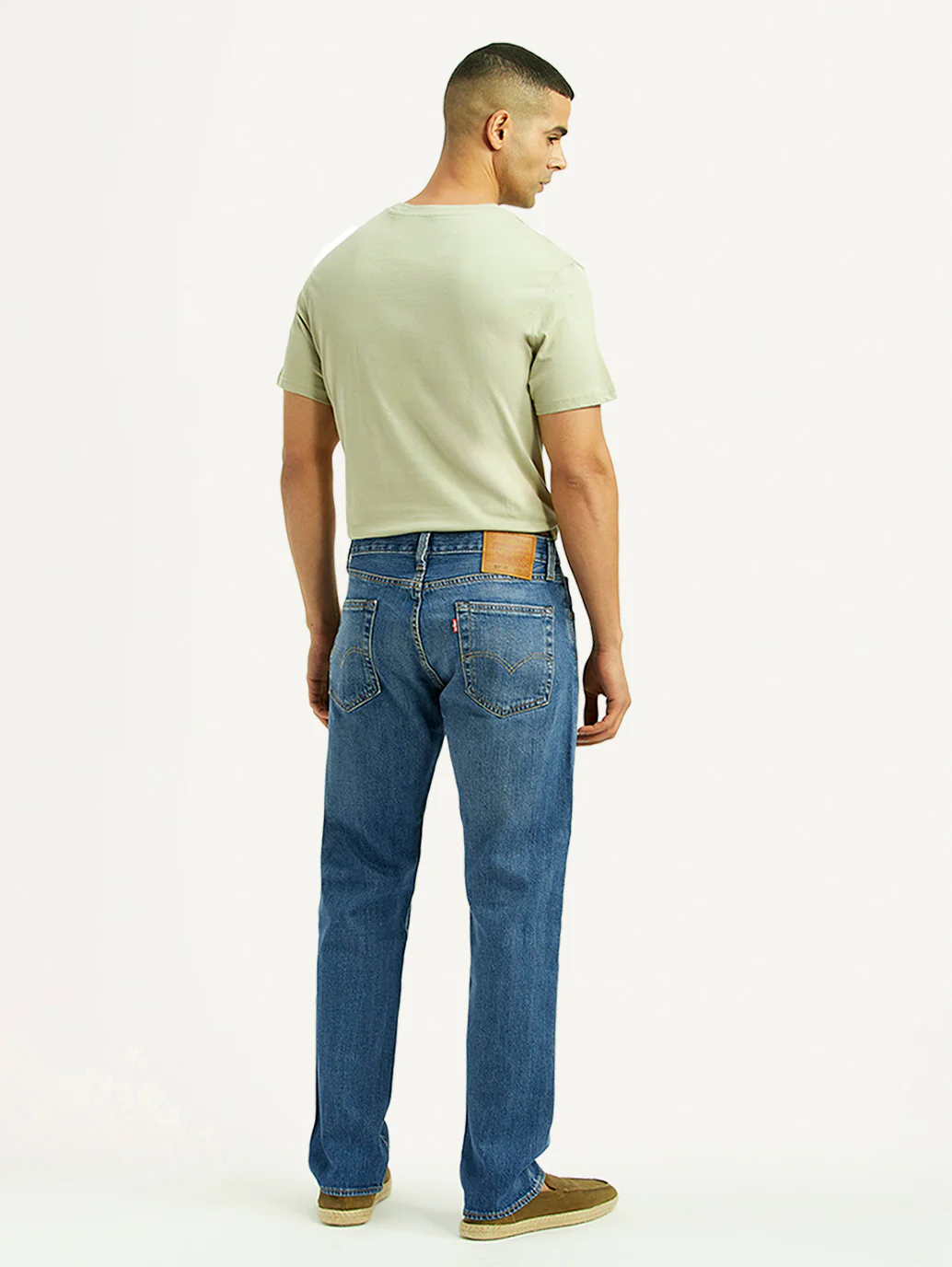Men's 501 Blue Straight Fit Mid Rise Jeans - Image 3