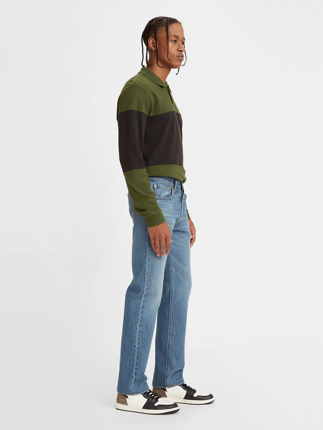 Men's 501 Blue Straight Fit Mid Rise Jeans - Image 6