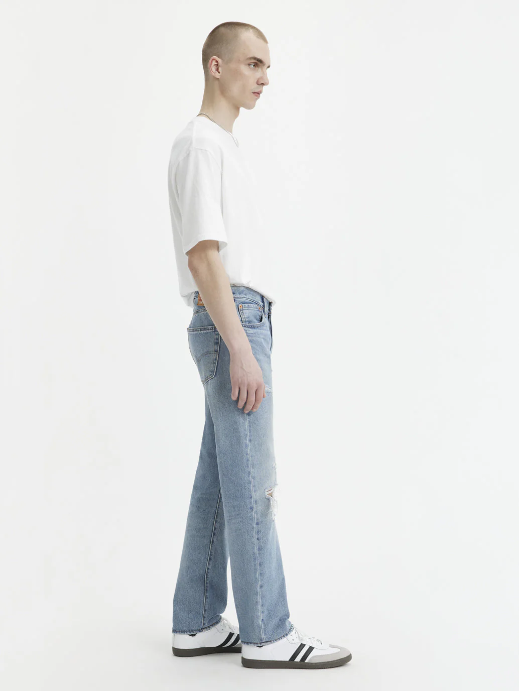 Men's 501 Blue Straight Fit Mid Rise Jeans - Image 5