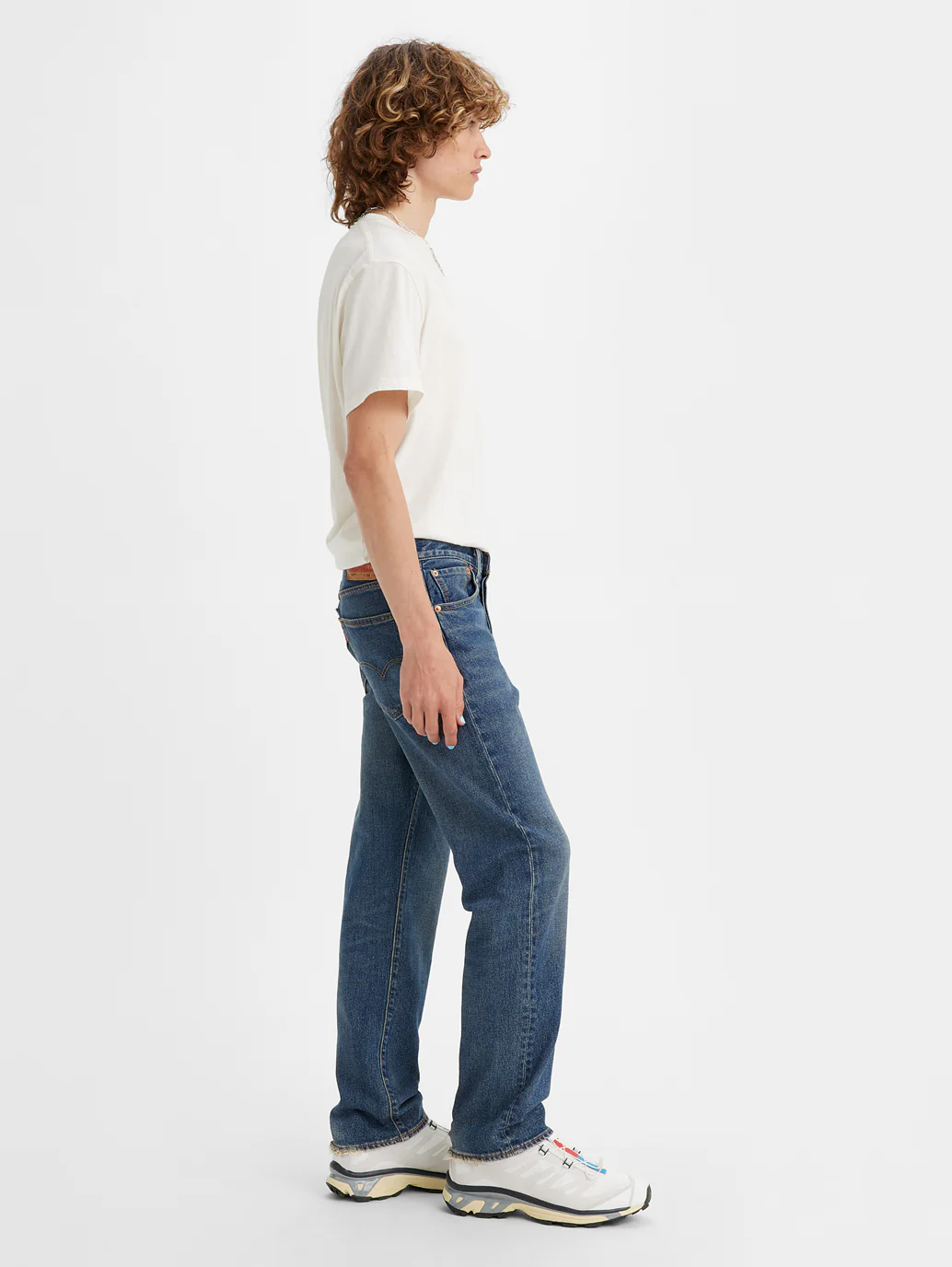 Men's 501 Blue Straight Fit Mid Rise Jeans - Image 5