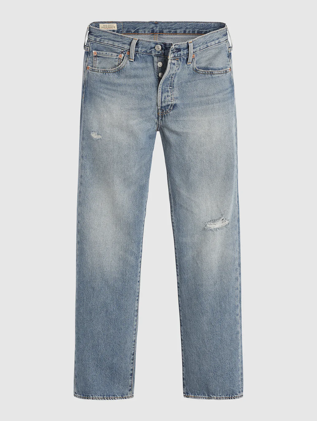 Men's 501 Blue Straight Fit Mid Rise Jeans - Image 5