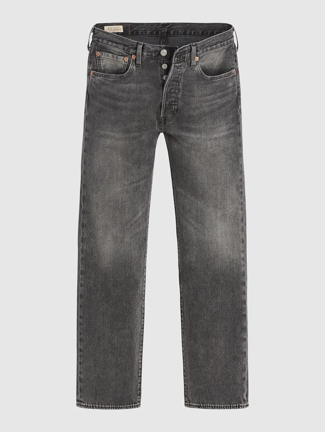 Men's 501 Grey Straight Fit Mid Rise Jeans - Image 7