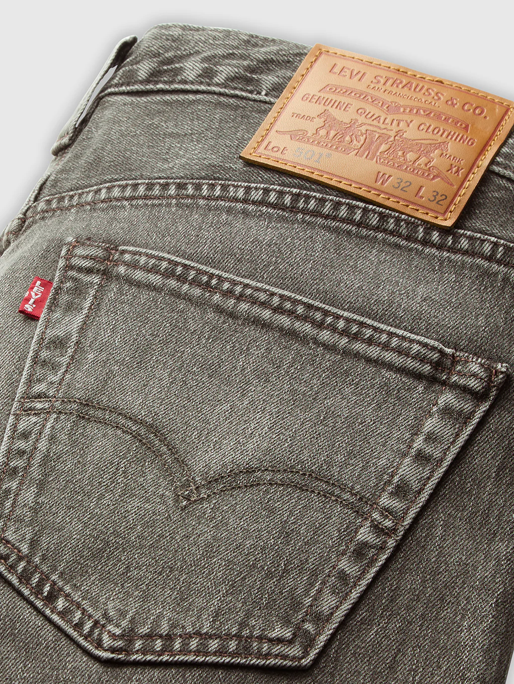 Men's 501 Grey Straight Fit Mid Rise Jeans - Image 9