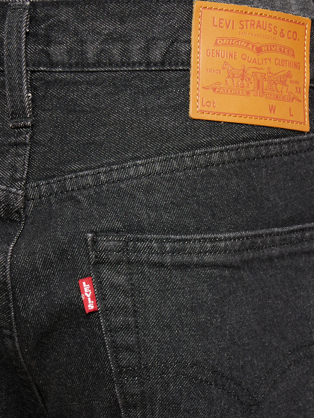 Men's 501 Black Straight Fit Mid Rise Jeans - Image 3