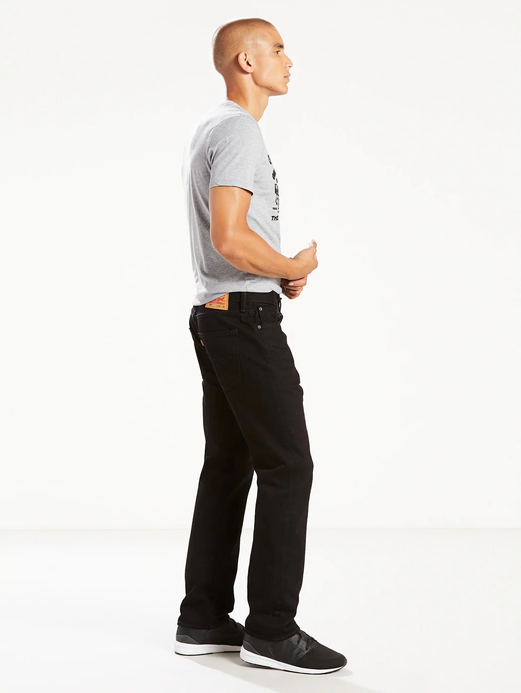 Men's 501 Black Straight Fit Mid Rise Jeans - Image 3