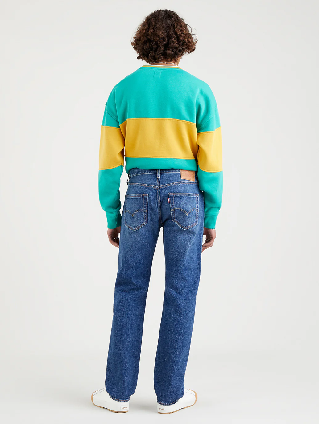 Men's 501 Blue Straight Fit Mid Rise Jeans - Image 3