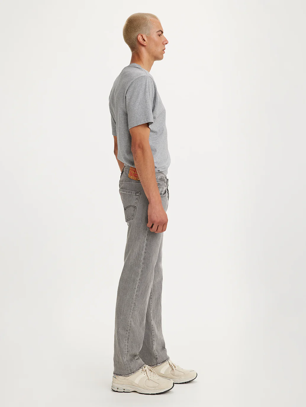 Men's 501 Grey Straight Fit Mid Rise Jeans - Image 2