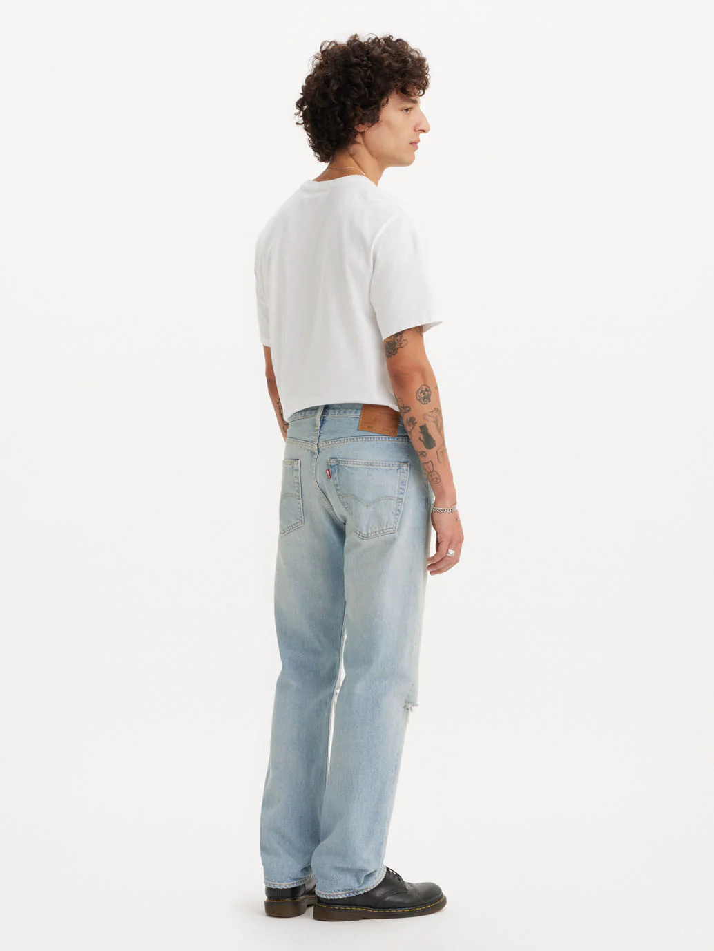 Men's 501 Blue Straight Fit Mid Rise Jeans - Image 6