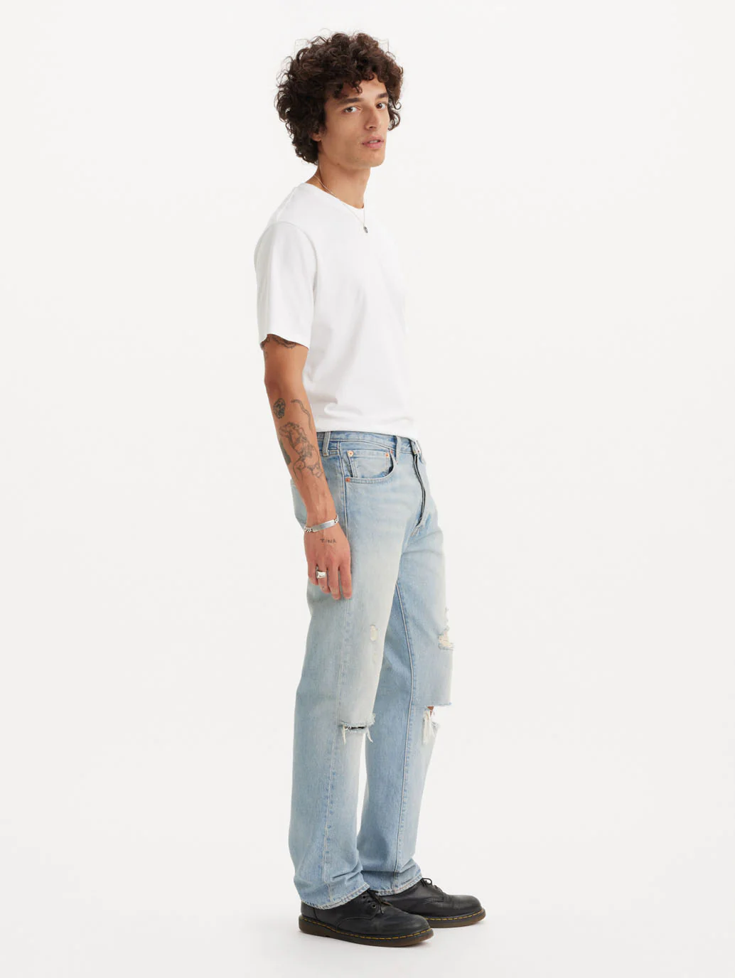 Men's 501 Blue Straight Fit Mid Rise Jeans - Image 7