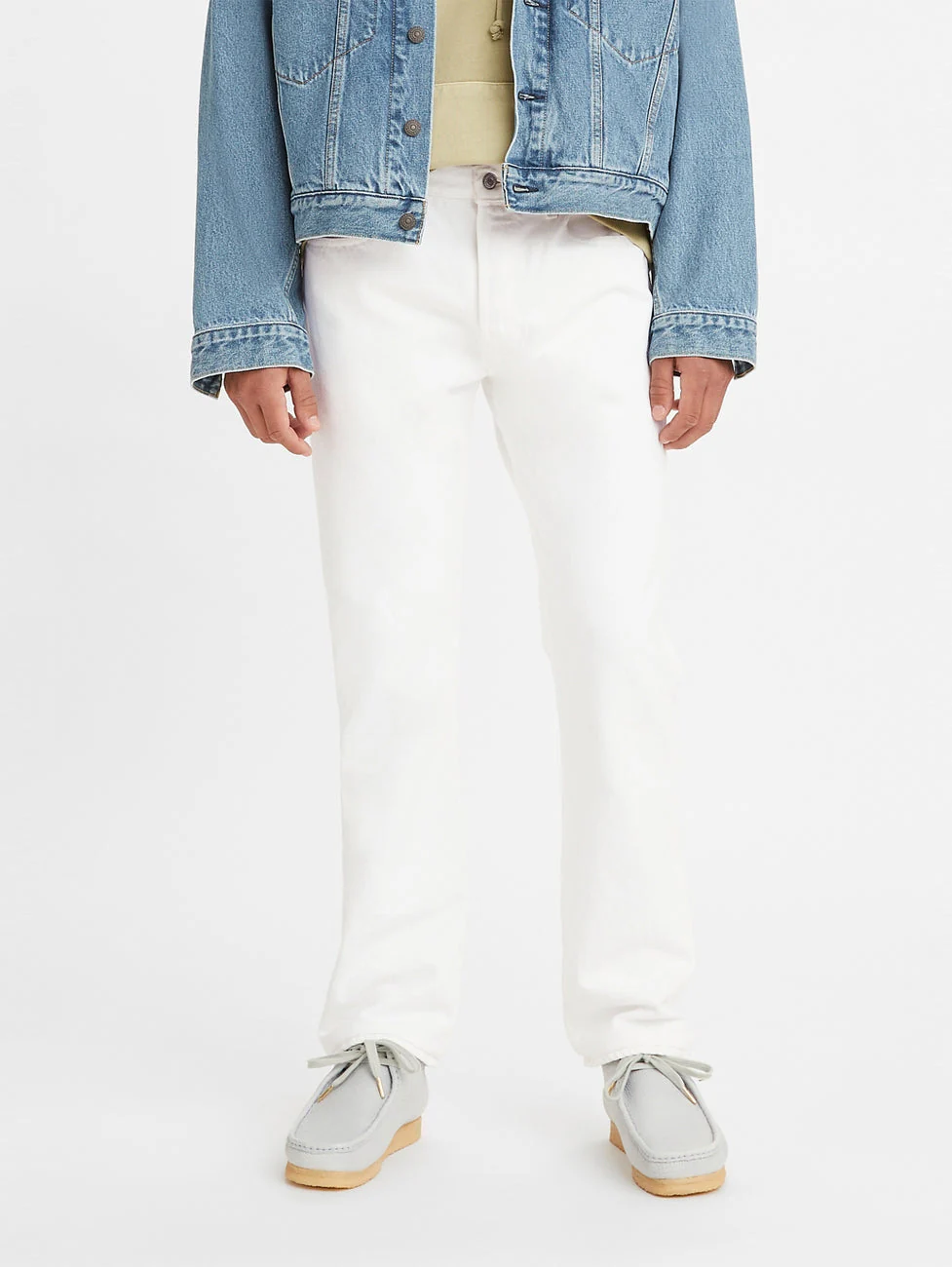 Men's 501 White Straight Fit Mid Rise Jeans - Image 8