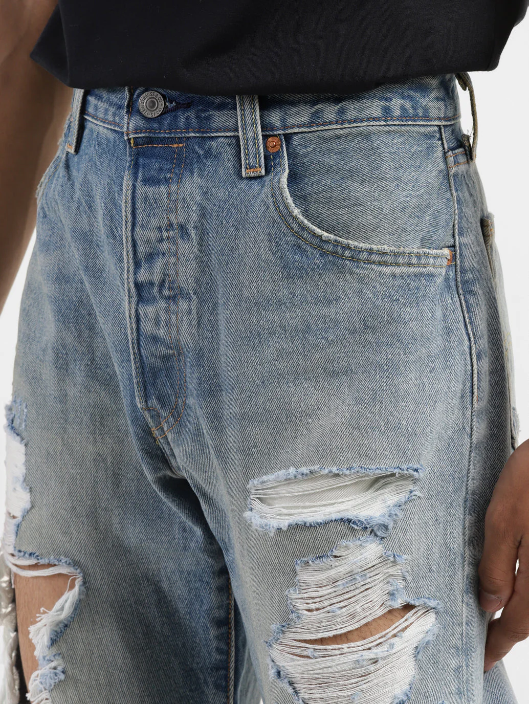 Men's 501'93 Blue Straight Fit Mid Rise Jeans - Image 7